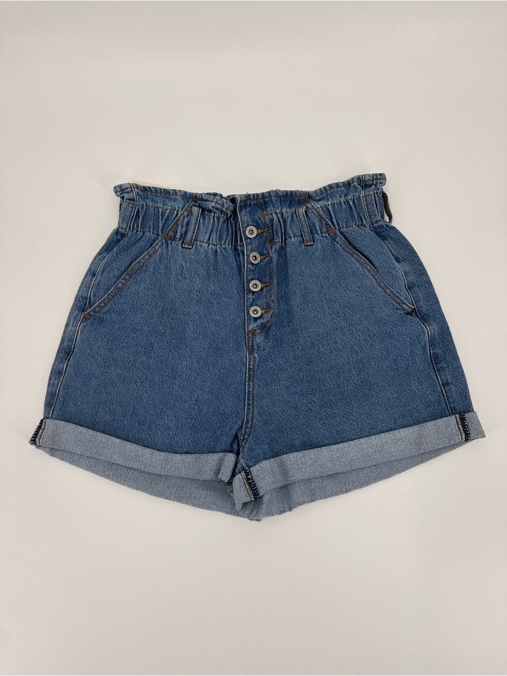 S.O.N.G. Paperbag Waist Denim Shorts Size L